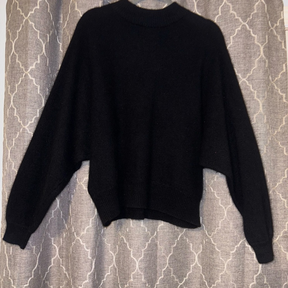 Casual Corner Angora Rabbit Hair/Lambswool Sweater Women’s XL Puffy Sleeve Mock